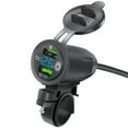 thumbnail image 1 of Double QC3.0 USB Motorcycle Charger with Touches Control & Voltages Monitoring Waterproof Motorcycle USB Charger for Travel, 1 of 9
