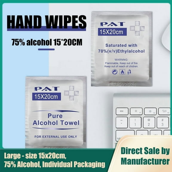 Quick Clean Alcohol Wipes for Everyday Use - 20 Individually Wrapped Packets for Hands, Surfaces & Electronics, Compact Travel Size Ideal for Office, School & Travel Hygiene Needs