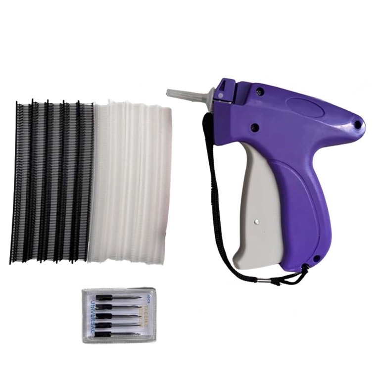 Micro Stitch Pistola per vestiti Stitchy Quick Clothing Fixer Mini macchina da cucire Quick Stitch Testa ad ago fine pistola etichettatrice per abbigliamento (con 1000 elementi di fissaggio