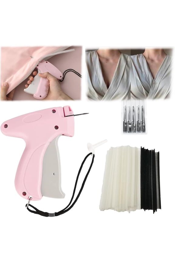 Quick Clothing Fixer,Quilt Tacking Gun, Mini Stitchy Gun,Mini Stitch Hemming Gun for Clothes,Instant Button Garment ConnectorPink