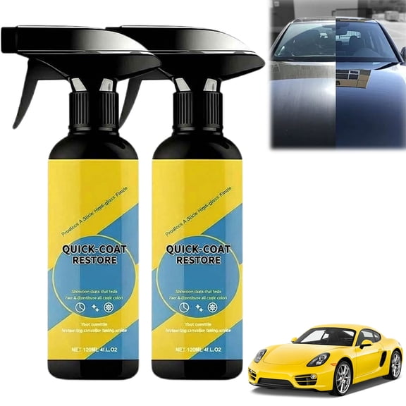 Quick Coat Restore Spray,2026 Advanced Waterless Ceramic Coating Agent for Cars, Instant Scratch Repair & Diamond-Hard Protection – All-in-One Auto Paint Restorer with Dust Proof Shield (2 pcs)
