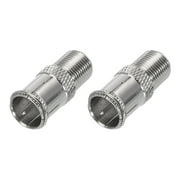 Uxcell 2Pcs Quick Coaxial Connector Coax Coupler F Male to F Female Push on Adapter 75 Ohm Waterproof for TV, Coaxial Cable, Antenna