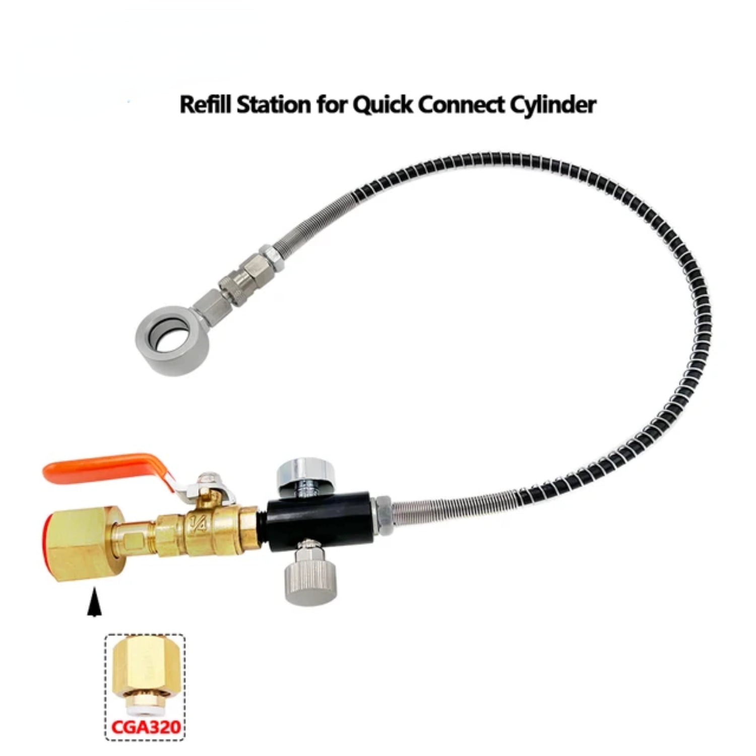 Quick Connect CO2 Refill Adapter for Large Carbon Dioxide Tank Bottle