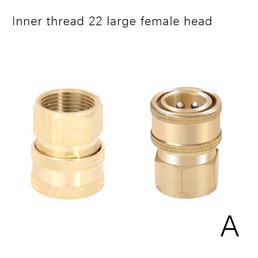 Quick Connect M22 14mm 15mm Hose Swivel Pressure Washer Adapter Brass; P5B9