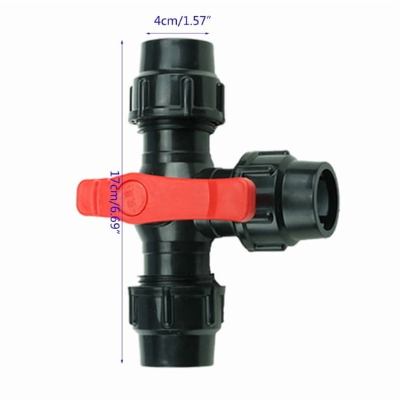 Quick Connect PE Plastic Three-way for Valve Shut off Ball for Valve Fitting 3 Way Diverter for T Shape Adapter for Valv