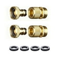 thumbnail image 1 of Quick Connect Solid Brass Garden Hose Fittings - 3/4 inch GHT Water Hose Connectors (Set of 2), 1 of 7