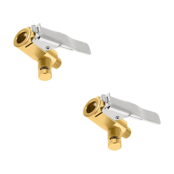 Quick-Connect Tire Inflator Adapter with Clamp Lock – Heavy-Duty Copper Nozzle for Cars, Motorcycles & Bikes – Works with All Air Compressors (2-Pack)