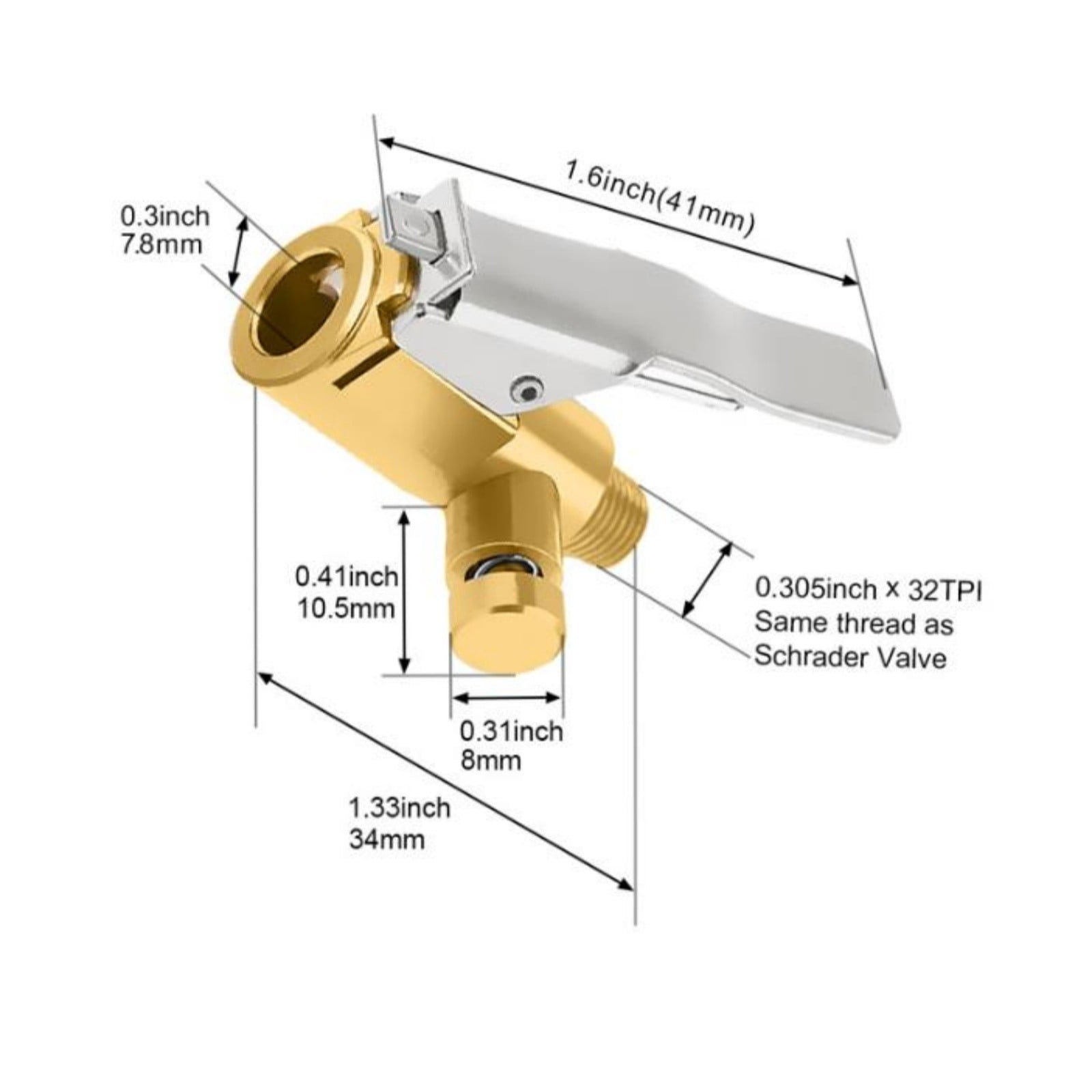 Quick Lock Adapter Compressor Quick-Connect Tire Inflator Adapter with Clamp Lock – Heavy-Duty Copper ...