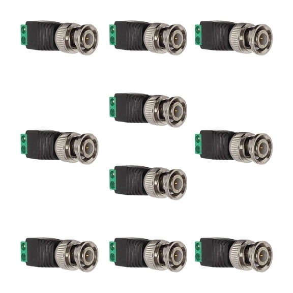 Quick Connecting BNC Coupler 10Pieces BNC Male Connector For CCTV Monitor Without Welding Tool Required Easy to Install