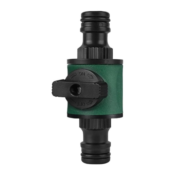 Quick Connector with Shut Off Valve, Garden Hose Fitting for Drip Irrigation, ABS Plastic Water Stop Connector for Sprinkler System 3.4 x 1.1 inches