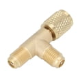 thumbnail image 1 of Quick Coupler Tee Adapter Valve Core Tee Adapter Brass For R22 R12 R134, 1 of 8