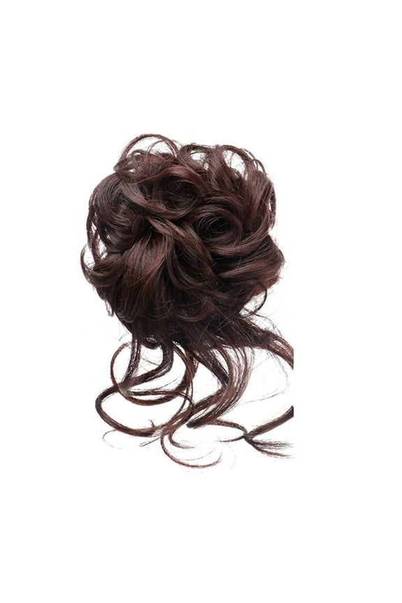 Quick Curly Curly Hair Bun Extension Clip Secure Hold Stylish Updos For Women Dark Brown
