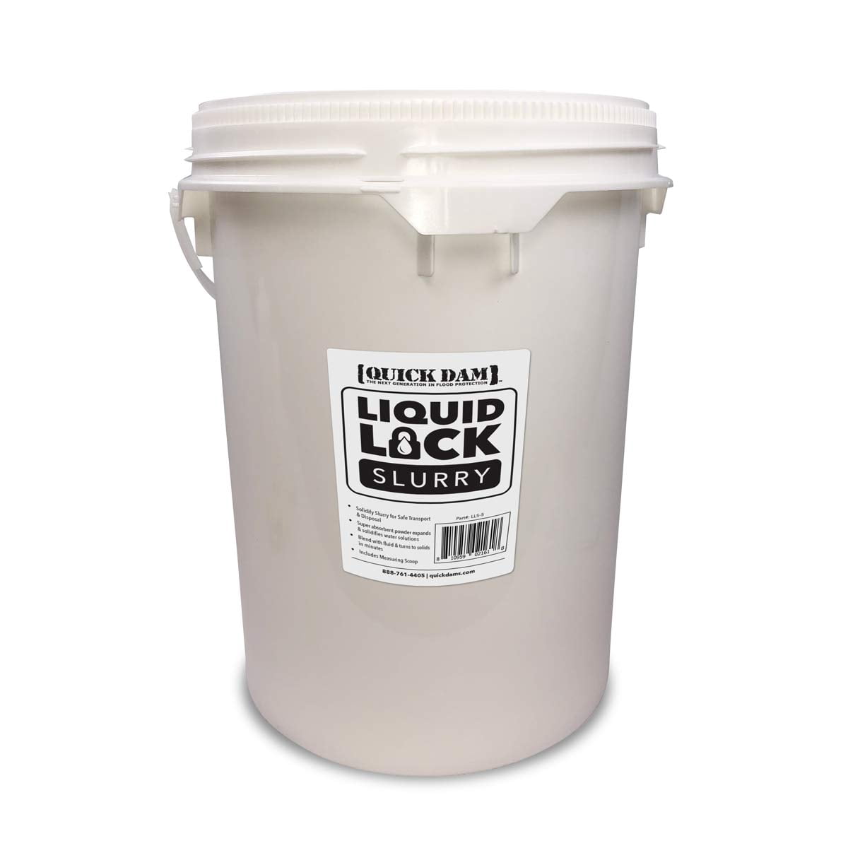 Quick Set Slurry Quick Dam Liquid Lock Slurry 5 Gal, with Scoop, Treats 770 Gallons ...