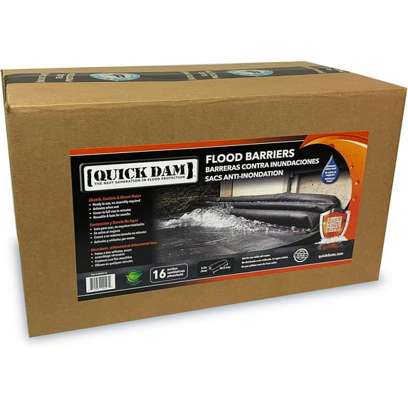 Quick Dam QD65-16 Flood Barrier, 16 Pack, Black