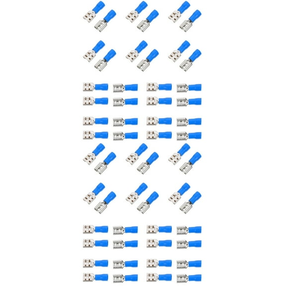 FENGGUIQU Quick Disconnect Spade Terminals Blue Crimp Connectors for Home 200Pcs