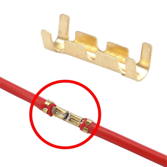 Quick Docking Connect Wiring Terminal Brass Crimp Terminal Electric Butt Connector Kit U-Shaped Terminal Tab 0.3-1.5mm