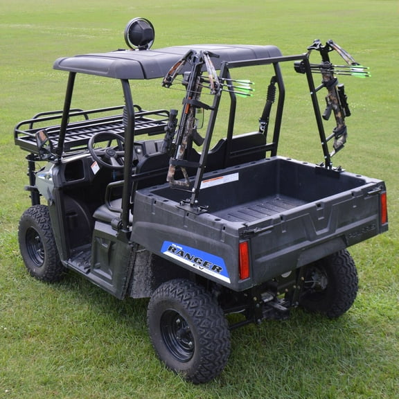Quick-Draw Double Crossbow Rack - mounts to the bedsides of UTV's - holds 2 crossbows