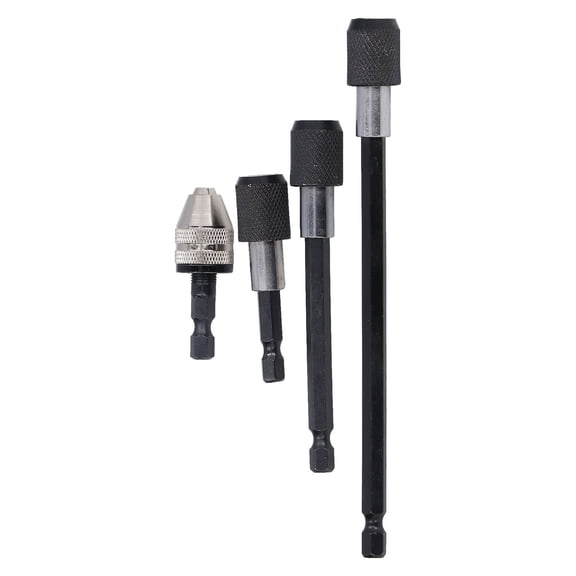 Quick Drill Chuck, Easy Installation 1/4in Hex Shank Bit Extension High Efficiency 0.3-3.6mm Clamping   Steel With Locking Device For Power Tools
