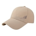 thumbnail image 1 of Quick Dry Baseball Cap Laser Cut Mesh Ball Curved Brim Adjustable Snapback Hat Sun Hat Cap Caps Summer Mesh Unisex Outdoor Caps by Awwp Khaki One Size, 1 of 2