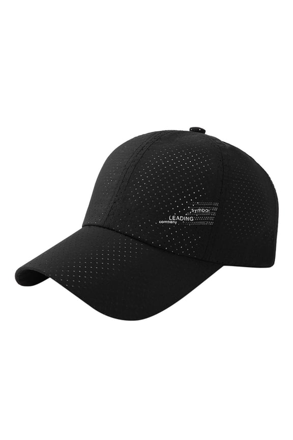Quick Dry Baseball Cap Laser Cut Mesh Ball Curved Brim Adjustable Snapback Hat Sun Hat Cap Caps Summer Mesh Unisex Outdoor Caps by Awwp Black A