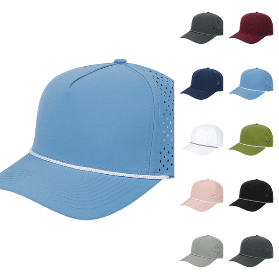 Quick Dry Baseball Cap Snapback Hats Mesh Trucker Hat for Men Women Water-Resistant Outdoor Golf Hat Ball Cap Blue One Size