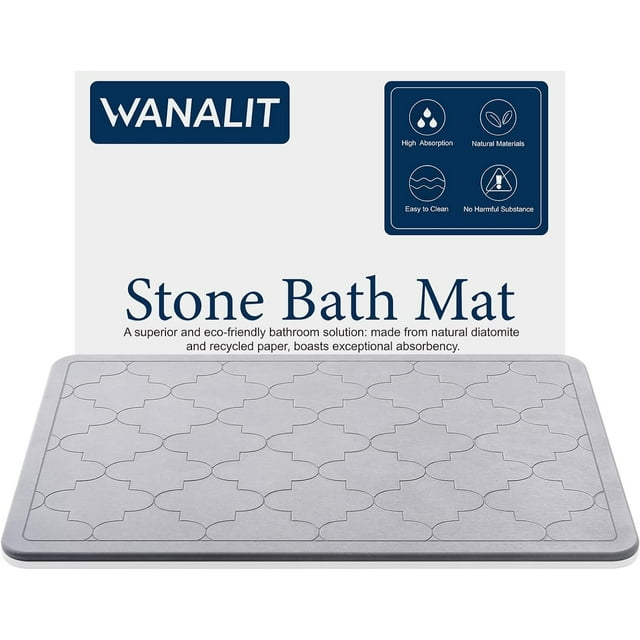 Quick Dry Bath Mat, Diatomite Stone Bath Mat AntiSlip, Diatomaceous