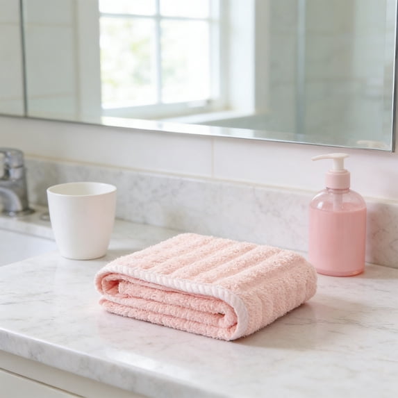 Quick Dry Bath Towel, Super Absorbent & Soft Polyester Towels, Thick Oversized Pink Bathing Towels for Shower, Gym, Spa, 31.5x15 Inches