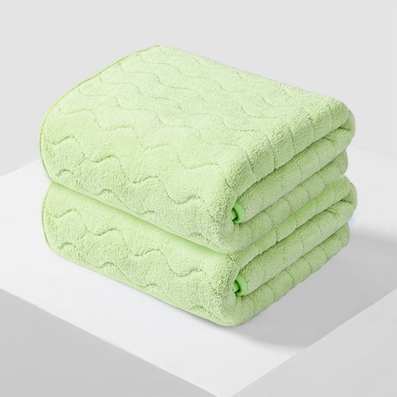 Quick Dry Bath Towels 2-Pack Set Highly Absorbent Soft Bathroom Towels for Gym Spa Beach Use(Green)