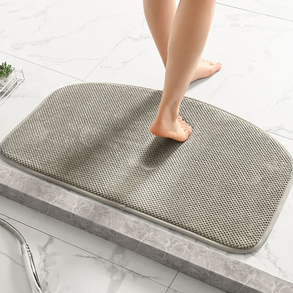 Quick-Dry Bathroom Entrance Mat - Non-Slip Shower Rug Water Absorbent Floor Mat For Home Solid Color Design Great For Toilet Washroom