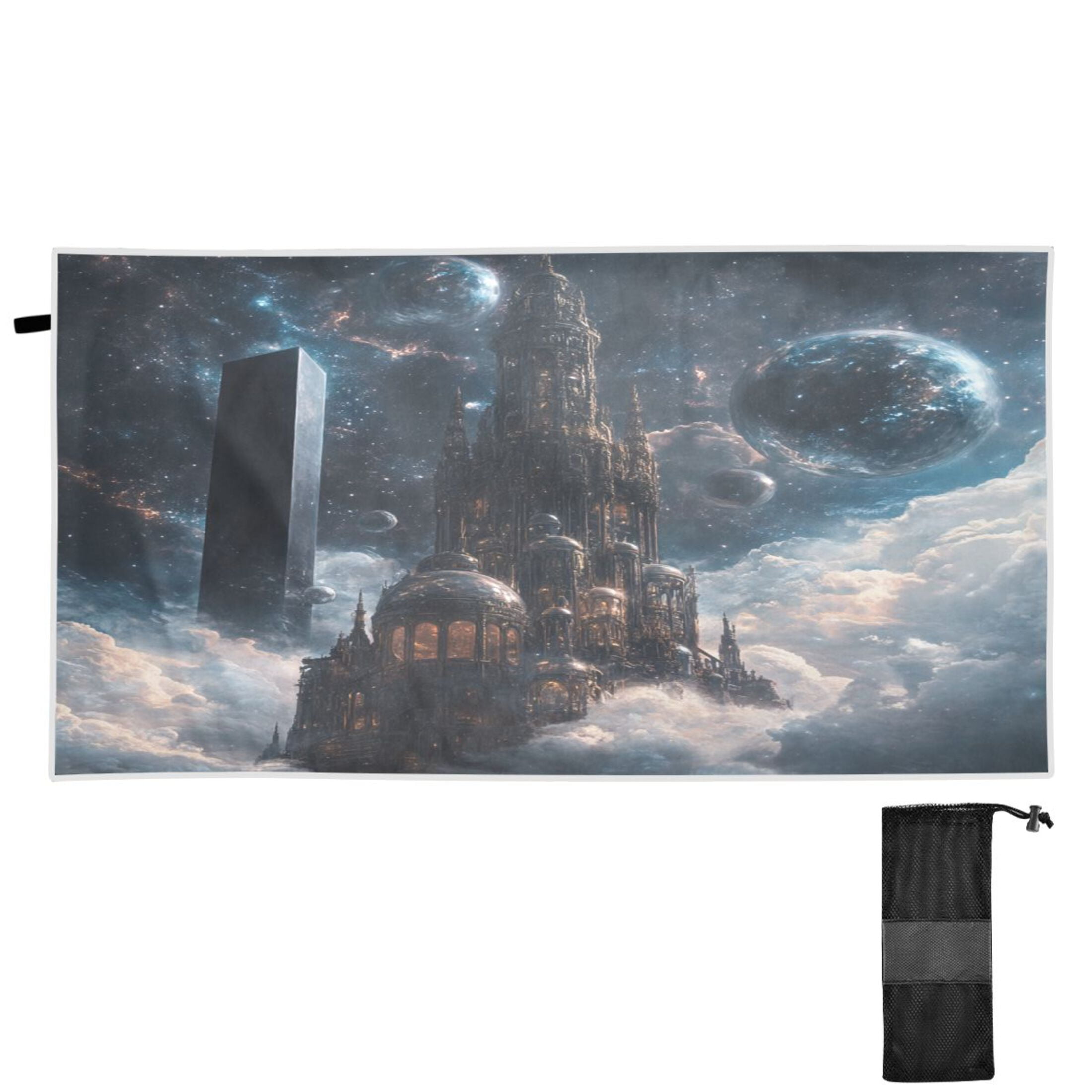 Quick-Dry Beach Towel 31"x71" Sandless Travel Towels with Carry Pouch for Beach, Pool and Travel Surreal Scene Of An Abandoned