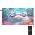 thumbnail image 1 of Quick-Dry Beach Towel 71x31in with Storage Bag, Sand Free Microfiber Towel for Travel, Swimming, Camping Diving Cat, 1 of 9