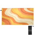 thumbnail image 1 of Quick-Dry Beach Towel 71x31in with Storage Bag, Sand Free Microfiber Towel for Travel, Swimming, Camping Orange Color Clash Pattern, 1 of 9