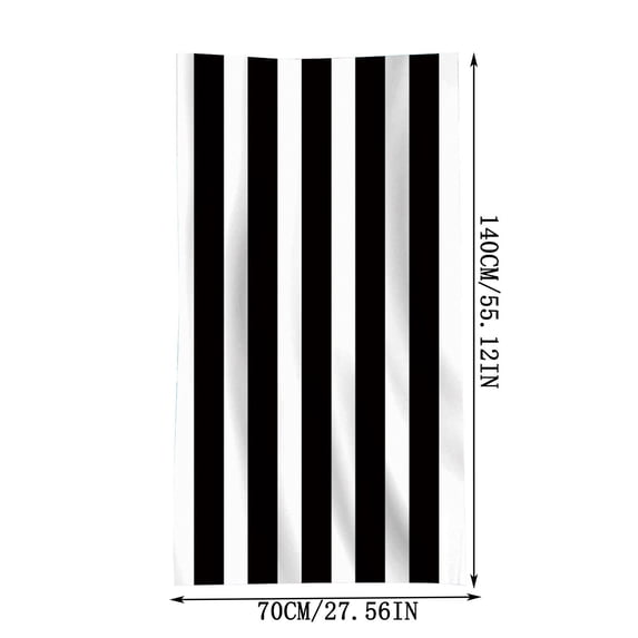 Quick Dry Beach Towel Microfiber Oversized Soft Absorbent Sand-Free Striped Cabana Stripe Pool Towels for Adults Travel Swimming Camping Beach Towels Oversized Bath Towel Family Vacation