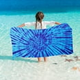 thumbnail image 1 of Quick-Dry Blue & White Watercolor Striped Beach Towel, Lightweight Microfiber, Sand-Resistant and Super Absorbent, Ideal for Beach, Pool, Travel, and Yoga, 1 of 6