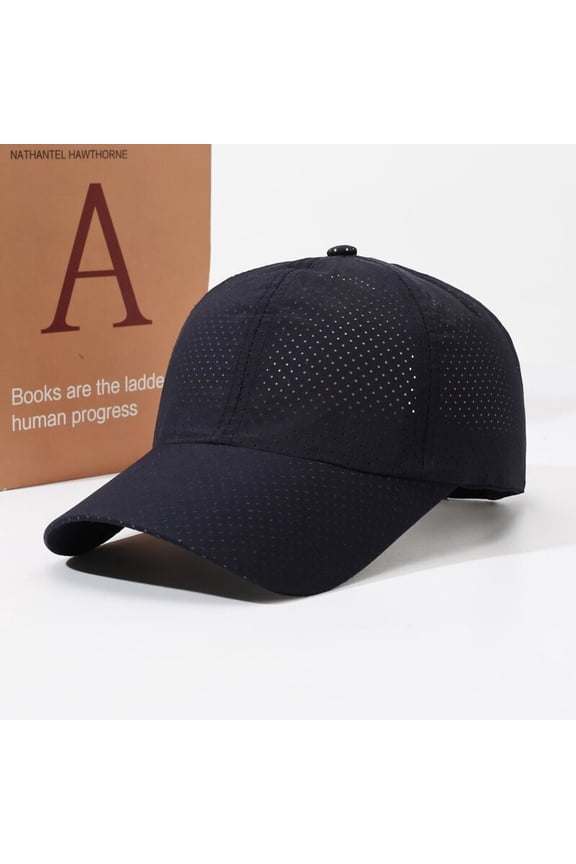 Quick Dry Breathable Mesh Baseball Cap, UPF 50+ Sun Protection Running Hat, Lightweight Adjustable Sports Cap for Men Women Outdoor Hiking Golf(Navy blue)Q