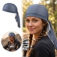 thumbnail image 1 of Quick Dry Breathable Sports Tie Head Scarf, Lightweight Sweat Wicking Cycling Skull Cap, Adjustable Sun Protection Head Wrap for Hiking Camping Running Motorcycle, 1 of 8