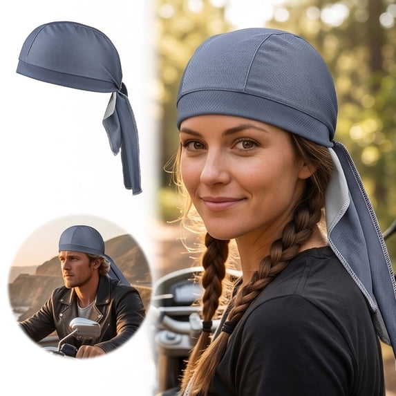 Quick Dry Breathable Sports Tie Head Scarf, Lightweight Sweat Wicking Cycling Skull Cap, Adjustable Sun Protection Head Wrap for Hiking Camping Running Motorcycle