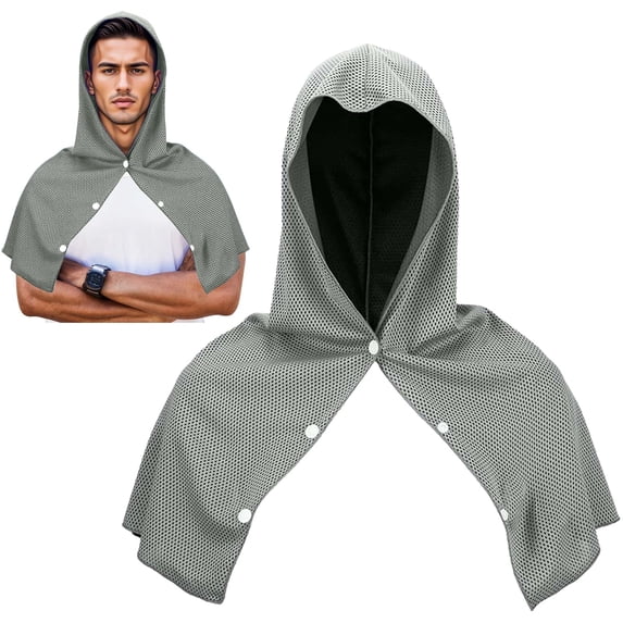 Quick Dry Cooling Hoodie Towel, Sun Protection Neck Wrap Towel, Outdoor Sport Sweat Absorbent Head Towel, Breathable Hot Weather Cooling Scarf, Cycling Running Cooling Neck Gear, Summer Cooling Gear