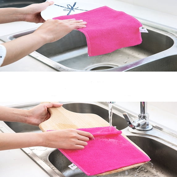 Quick Dry Dishcloth for Kitchen – Super Thin Natural Fiber Washing Towel, High Absorbent Non-Oil Retaining Rag for Dishes, Countertops, Pots, Machine Washable & Reusable 9.06 × 7.07 in