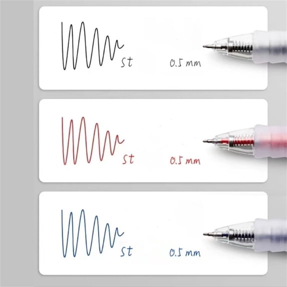 Quick Dry Gel Ink Pen Fine Point 0.5mm, Smooth Writing Office Supplies, Black Red Blue Ergonomic Stylus for Note Taking