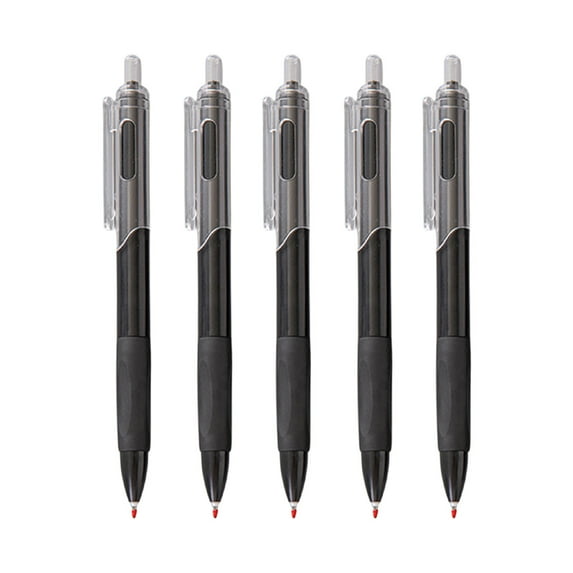 Quick Dry Gel Pens 5 Pack 0.5mm Fine Point Black Ink Fast Drying Smooth Writing Pens with Non-Slip Grip for Office Journaling Note Taking
