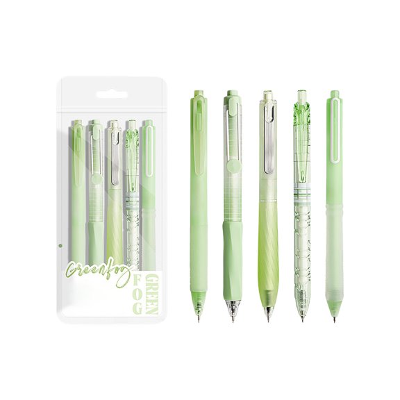 Quick-Dry Gel Pens Set, 0.5mm Smooth Writing Press-To-Tip Ballpoint Pens, Transparent Barrel Ink View Pens for Office Note-Taking, Journaling, Signing, and Daily Use
