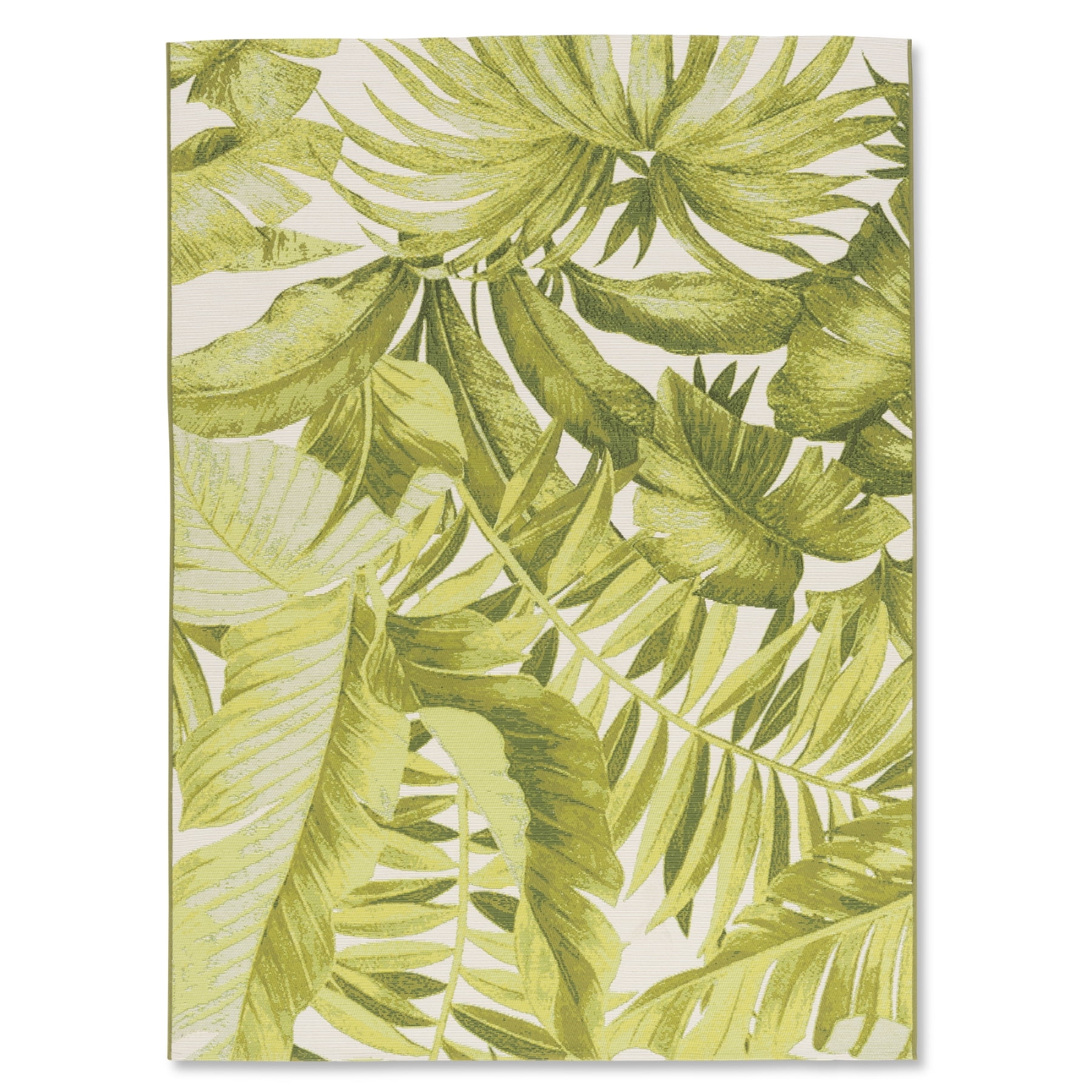 Quick Dry Green Leaves Indoor Outdoor Rug