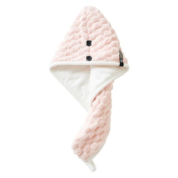Quick Dry Hair Towel, Turban Wrap, Women's Shampoo Shower Cap, Coral Velvet Double Layer, One-Hand Lock Button, Absorbent Hair Drying Hat for Home, Salon