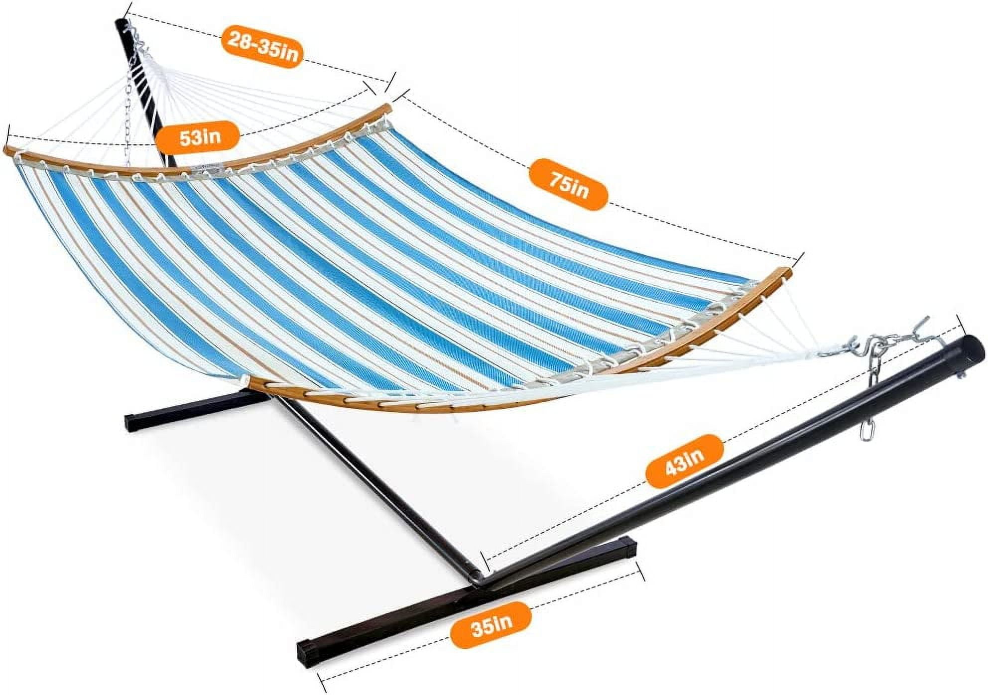 Quick Dry Hammock with Stand 2 Person Use 450lbs Capacity, 12 Feet