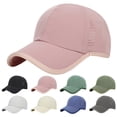 thumbnail image 1 of Quick Dry Hat Unstructured Athletic Baseball Cap Lightweight Running Golf Cap for Women Men, Pink, 1 of 6