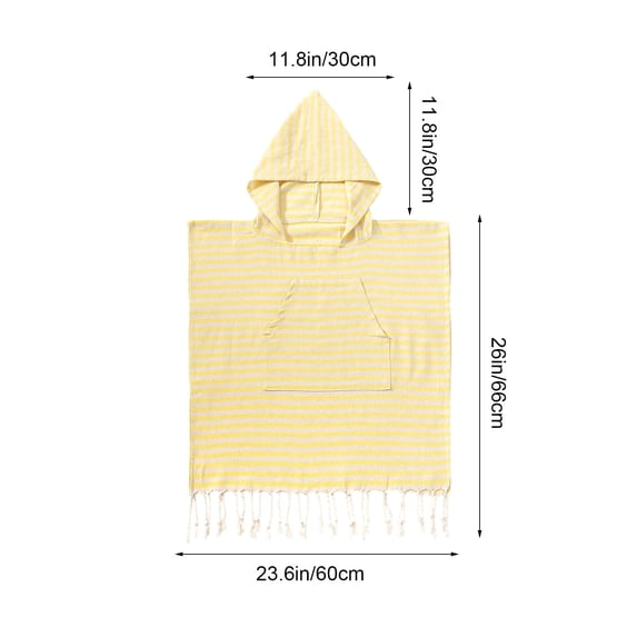 Quick-Dry Hooded Beach Towel Cape | Water Absorbent Microfiber for Kids & Adults | 66x60cm Lightweight Travel Towel for Swimming Surfing Yoga