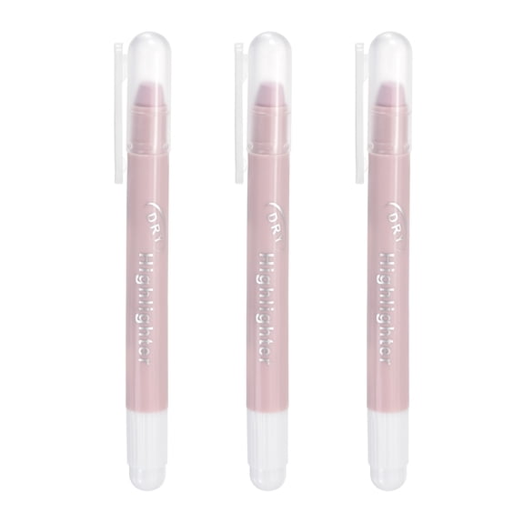 Quick Dry Liner Highlighters, 3 PCS Twistable Fluorescent Solid Highlighter Markers for Home Office Supplies Paperwork Writing Painting Organizing Coloring, Light Pink