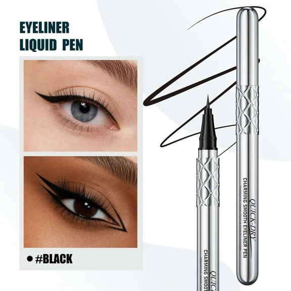 QuickDry Liquid Eyeliner Pen, UltraFine Tip Waterproof SweatProof Eyeliner, LongLasting SmudgeResistant Black Liquid Liner, Portable Precision EyeMakeup Tool for Daily Use