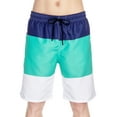 thumbnail image 1 of Quick Dry Men Swim Trunks Boardshorts Swimwear Swimsuit Beachwear Surfing Swimming Bathing Suit Colorblock  Shorts with Drawstring, 1 of 8